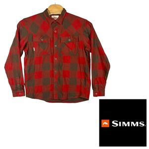 Simms‎ Heavyweight Flannel Shacket Wool Cotton Blend Mens XL Fishing Outdoors